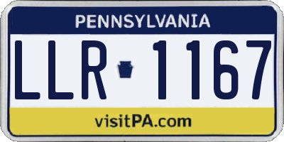 PA license plate LLR1167