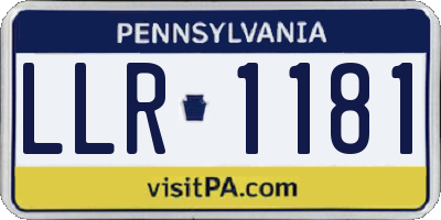 PA license plate LLR1181