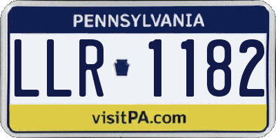 PA license plate LLR1182
