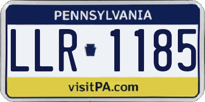 PA license plate LLR1185