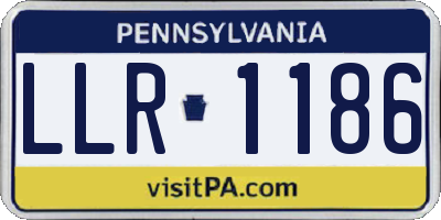 PA license plate LLR1186