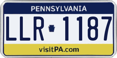 PA license plate LLR1187