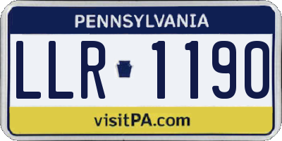 PA license plate LLR1190