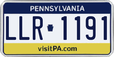 PA license plate LLR1191
