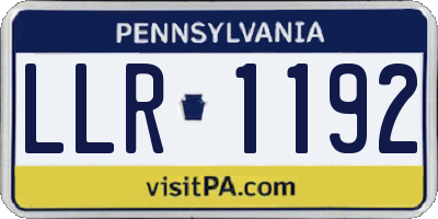 PA license plate LLR1192