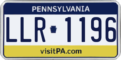PA license plate LLR1196