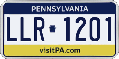 PA license plate LLR1201
