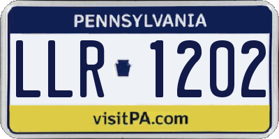 PA license plate LLR1202