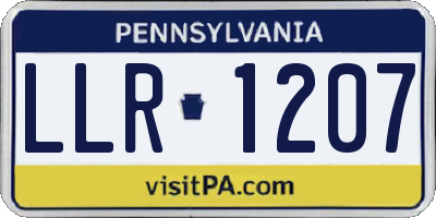 PA license plate LLR1207