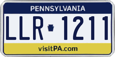PA license plate LLR1211