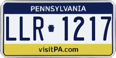 PA license plate LLR1217