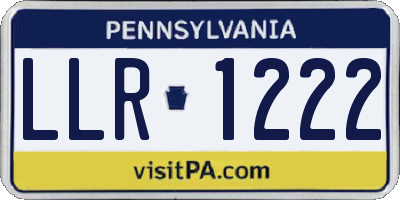 PA license plate LLR1222