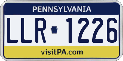 PA license plate LLR1226