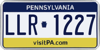 PA license plate LLR1227