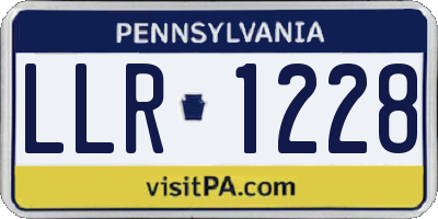 PA license plate LLR1228