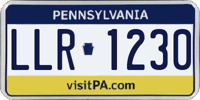 PA license plate LLR1230