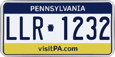 PA license plate LLR1232