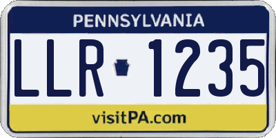 PA license plate LLR1235