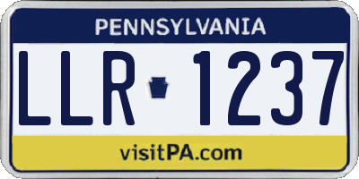 PA license plate LLR1237