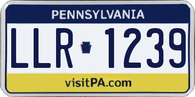 PA license plate LLR1239