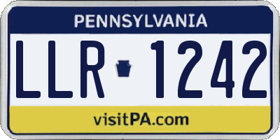PA license plate LLR1242