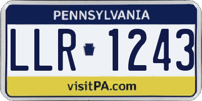 PA license plate LLR1243