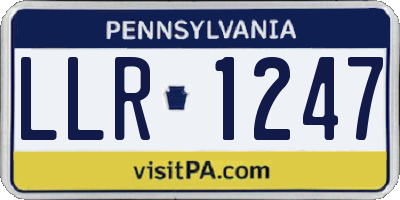 PA license plate LLR1247