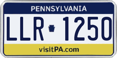 PA license plate LLR1250