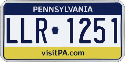 PA license plate LLR1251