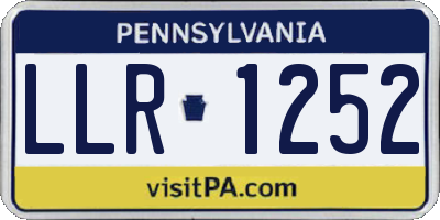 PA license plate LLR1252