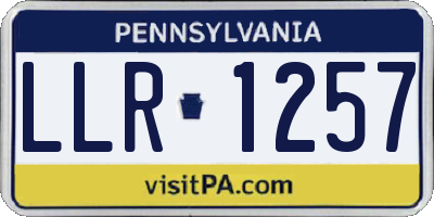 PA license plate LLR1257