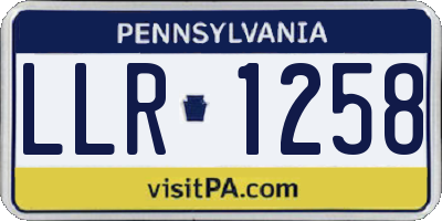 PA license plate LLR1258