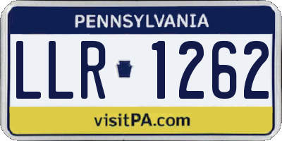 PA license plate LLR1262