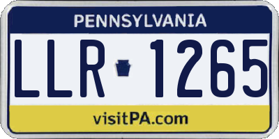 PA license plate LLR1265
