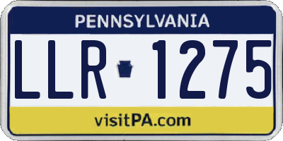 PA license plate LLR1275