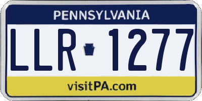 PA license plate LLR1277