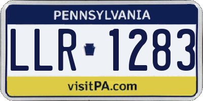 PA license plate LLR1283