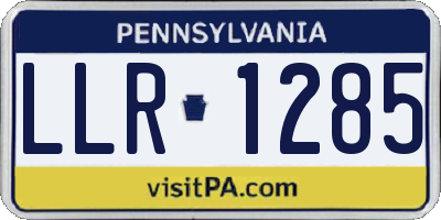 PA license plate LLR1285