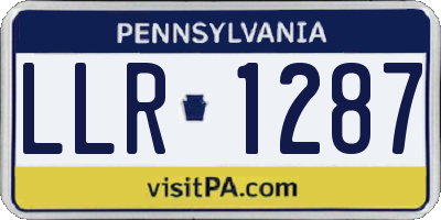 PA license plate LLR1287