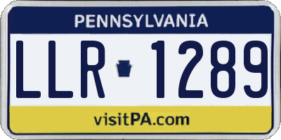 PA license plate LLR1289