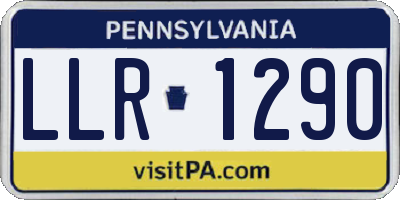 PA license plate LLR1290