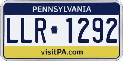 PA license plate LLR1292