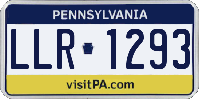 PA license plate LLR1293