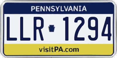 PA license plate LLR1294