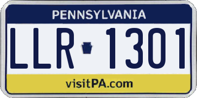 PA license plate LLR1301
