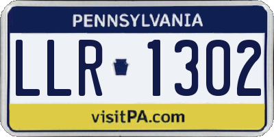 PA license plate LLR1302