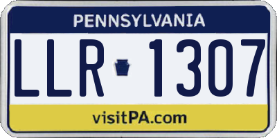 PA license plate LLR1307