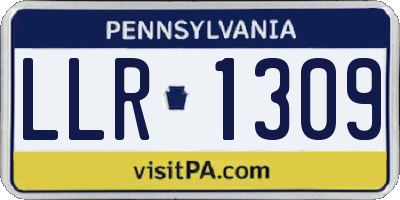 PA license plate LLR1309