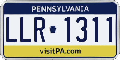 PA license plate LLR1311