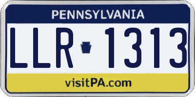PA license plate LLR1313